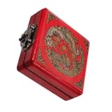 Petit coffre trésor en bois : trésor en bois est parfait pour organiser bureau, la chambre, comptoir et étagères, porte-bijoux vintage