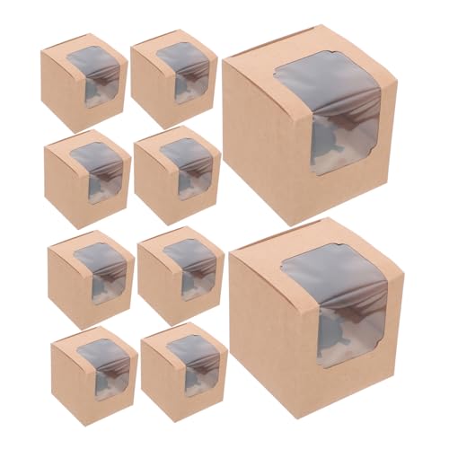 PRETYZOOM 20 Individually Packaged Cupcake Containers with Window Versatile Bakery Boxes for Muffins Egg Tart Ideal