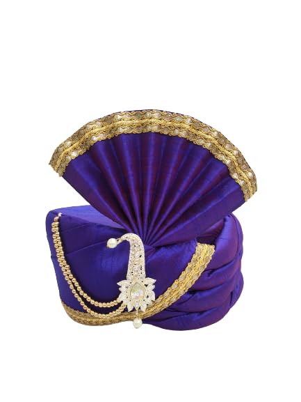 PRIYAKANT SAFAWALA Traditional Handstitch Ready To Wear Purple Colour Safa (Turban/Pheta/Pagdi) For Special Wedding Use It For Man (Free - Size Adjustable System) (B0CTD13G6G) Amazon Price History, Amazon Price Tracker