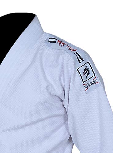 Judo Gi Black Tiger | Judo Uniform | Cotton Cloth 450Gram Judo Kimono with FREE Belt (White, 000) - Image 4