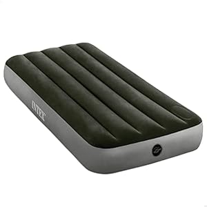 INTEX 64760 - Colchón hinchable 1 plaza con bomba de pie Fiber-Tech Downy, medidas 76 x 191 x 25 cm