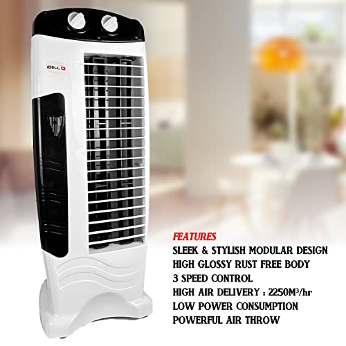 IBELL High Speed Tower Fan, 25-foot Air Delivery, 4-way Air Flow, Low Power Consumption and Anti-Rust Body (White)