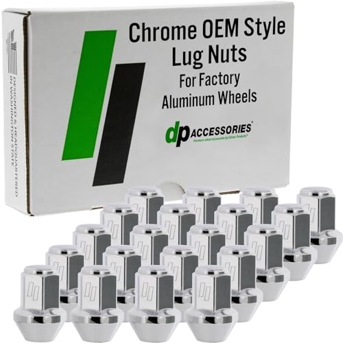 Image of DPAccessories Lug Nuts Compatible with 2020-2026 Tesla Model Y | Chrome OEM Style | for Factory Aluminum Wheels Only | Set of 20 Wheel Nuts | DTEMOY01F-CH /1
