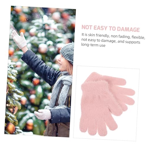 Kids Plush Knitted Gloves Warm Wool Lined Winter Mittens for Boys and Girls Cozy Thermal Cold Weather Accessories4