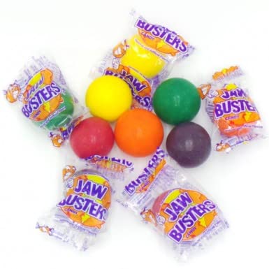 Jawbusters Jawbreakers Candy Bulk - 3.2 Pounds - Assorted Fruit Flavors - Jaw Busters Jaw Breakers Individually Wrapped - Medium Size, Party Family Size, Bulk Candy