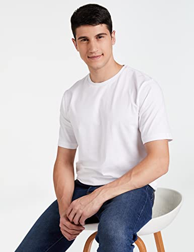 Image of Amazon Brand - Symbol Men's Solid Cotton T Shirt | Round Neck | Half Sleeve | Plain-Regular Fit (Available in Plus Sizes)