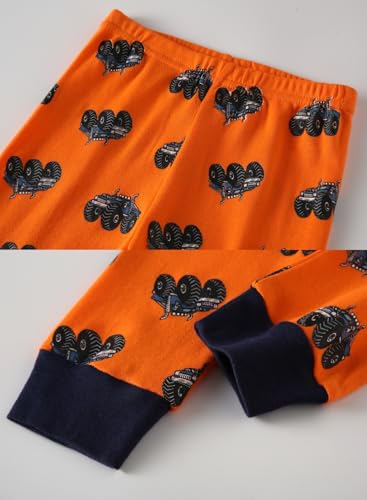 Image of Little bety Cotton 4 Piece Pajamas Boys Long Sleeve Sets Toddler Boys Pjs Kids Sleepwear Sets
