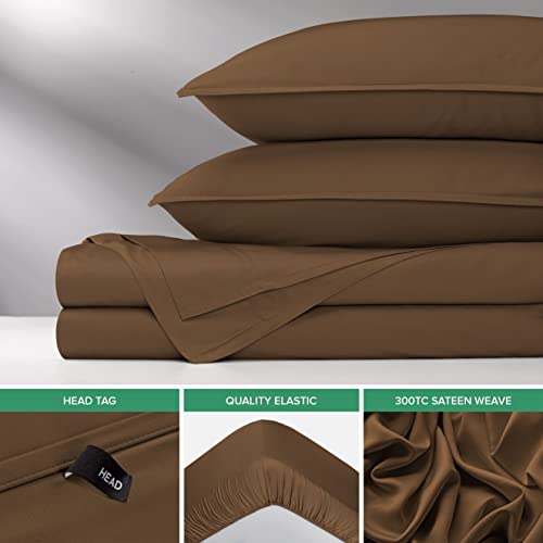 Image of Pure Bamboo Twin Sheets, Genuine 100% Organic Viscose Derived from Bamboo Bed Sheet Set, Luxuriously Soft & Cooling, Double Stitching, 2 Year Quality Promise (Twin, Coconut Husk)