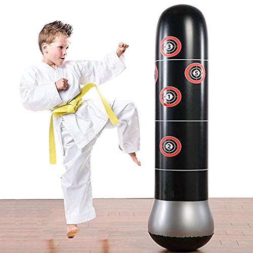 Fitness Punching Bag Inflatable Punching Bag Freestanding Kicking Bag De-Stress Boxing Target Bag for Childrens Adult 160CM+ Foot Pump - Thumbnail 3