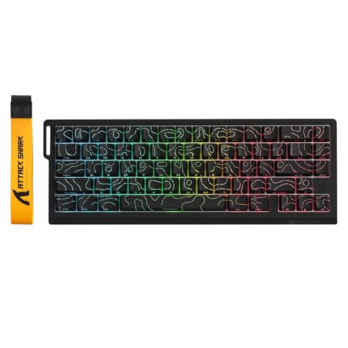 Image of ATTACK SHARK X68 PRO HE Wireless Rapid Trigger Gaming Keyboard with Adjustable Actuation,8K Polling Rate,Hall Effect Magnetic Switch,Hot-Swap,RGB Backlit,BT /2.4GHz /Wired,for FPS Games-Black