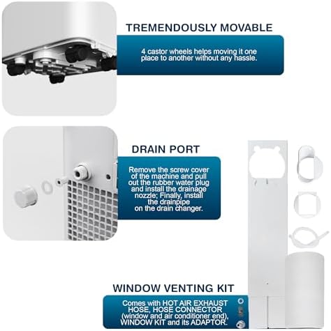 9000 BTU Portable Air Conditioner with Dehumidifier & Remote - Image 6