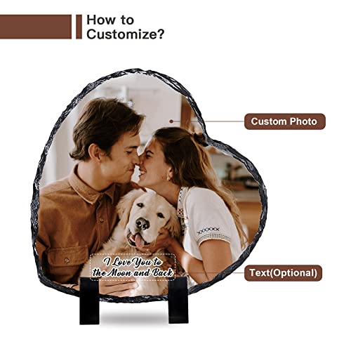 Albk Custom Rock Slate Photo Frame - Personalized Picture Stone Plaque With Text thumb #2