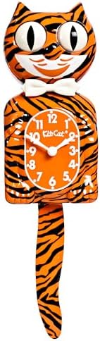 Kit Cat Klock Bengal Tiger - Exotic Pet Collection, Vintage Cat Klock with Moving Eyes and Tail - Battery Operated Wall Clock - Made in USA, Perfect for Home Decor, Unique Gift