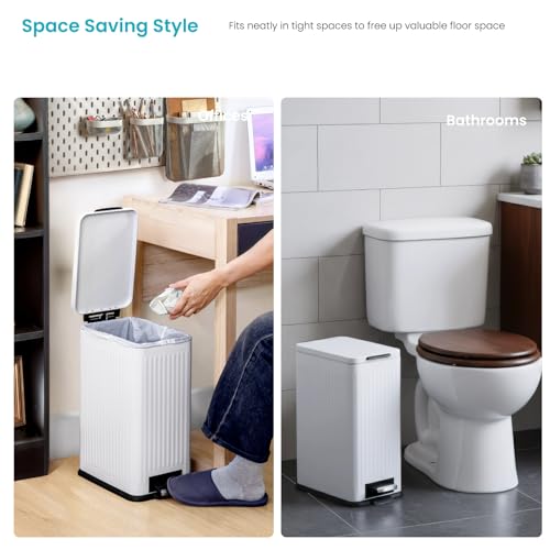 Image of Home Zone Living 4 Gallon Kitchen Trash Can with Slim Fit Design