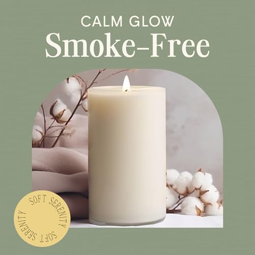 Mister Candle Dripless Vanilla Scented Ivory Pillar Candle, Hand Made Vanilla Pillar Candles with Essential Oils for Home Decor, Premium Wax, 120 Hr Burn Time by Mister Candle - Used condition - Image 4