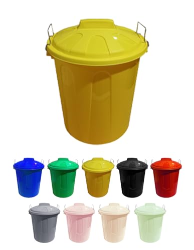 Jardin202 - Poubelle en plastique avec couvercle | Poubelle de rangement et recyclage (50 litres,...