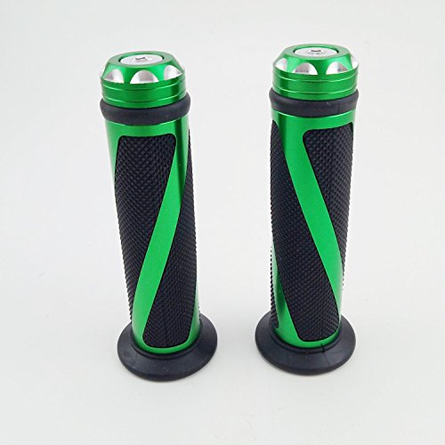 OKSTNO Universal Motorcycle Rubber Gel Handlebar Hand Grips for 7/8" Bar End Handle Bars Sports Bikes (Green)