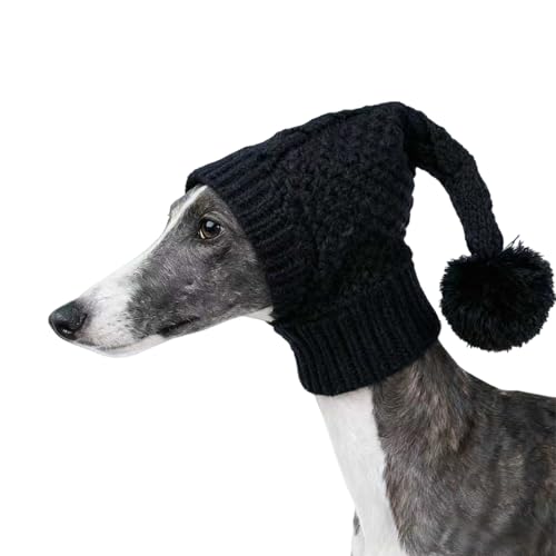 1 Piece Dog Hat, Stretchy Knitted Winter Warmer with Pompon, Covers Ears and Neck Winter Ear and Neck Warmer for Pets