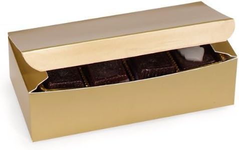 Paquete de 100 cajas de dulces de oro macizo de 1 libra, 7 x 3.5 x 2 pulgadas, 1 caja hecha en Estados Unidos para caramelos, chocolates finos y