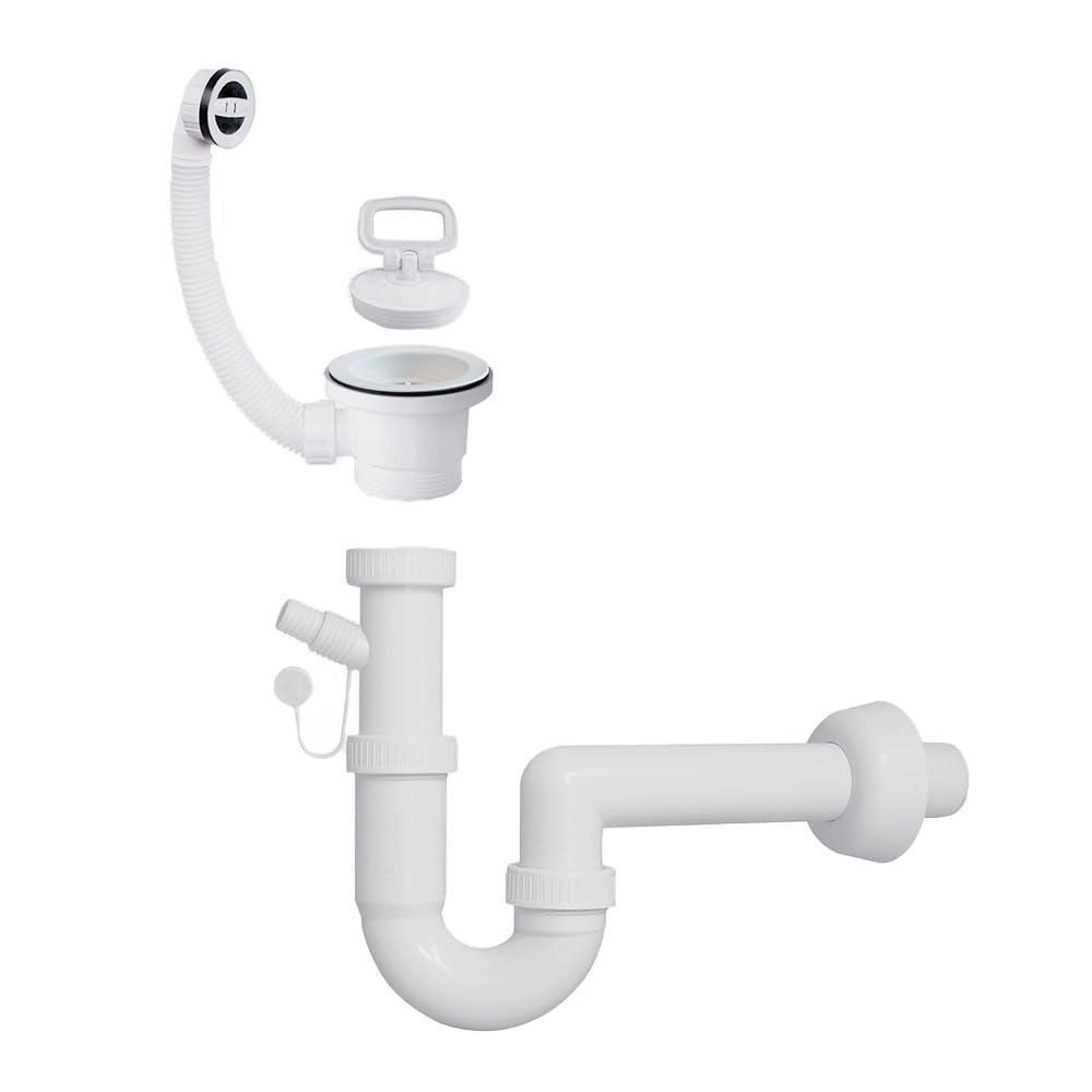 Inbagno Lavatoio e Coprilavatrice con Mobile in PVC 109x60x85 cm Bianco Vasca Sinistra