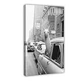 Impression sur toile lama à Times Square New York - Décoration murale pour salon, chambre à coucher - 30 x 45 cm