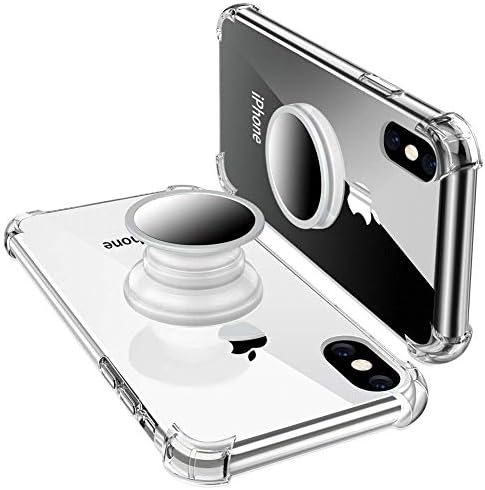 iPhone Xs Case,iPhone X / 10 Case Clear,Yetolee Premium Soft TPU Protective Shockproof Slim Case with Stand Iron Mirror [Fit Car Mount] for iPhone Xs 2018 Clear