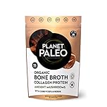 Planet Paleo Organic Bone Broth - Ancient Mushrooms (225g, 25 Servings) - Organic, Grass Fed, High Protein, with Reishi, Lion's Mane and Shiitake - Adaptogens for Healthy Defences