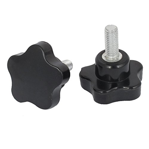 Aexit 40mm Star Pressure Washer Parts & Accessories Head M8x20mm Male Thread Screw on Clamping Knob Grip Nozzles Black 2pcs