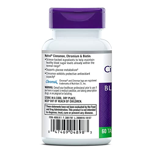 Natrol Cinnamon Chromium Biotin Tablets, 60 Count #TOP2