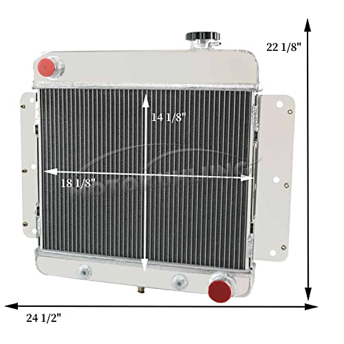 Colquee Cc255 3 Row Aluminum Radiator Compatible For 1962-1967 1963 1964 1965 1966 Chevy Nova Ii Inline 6 Cylinder V8 Conversion #TOP2