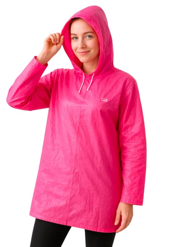 capichino 100% Waterproof Rain Coat Hooded Universal Outdoor Water Resistant Portable Suit for Men Women (Pink) (Multisize)-picture-50