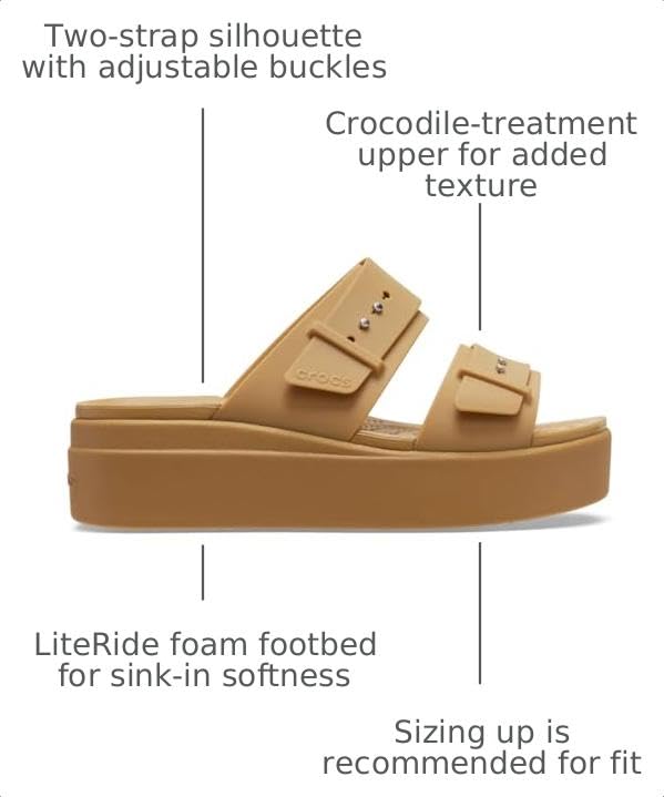 Image of Crocs Women's Brooklyn Buckle Low Wedges | Casual Sandals