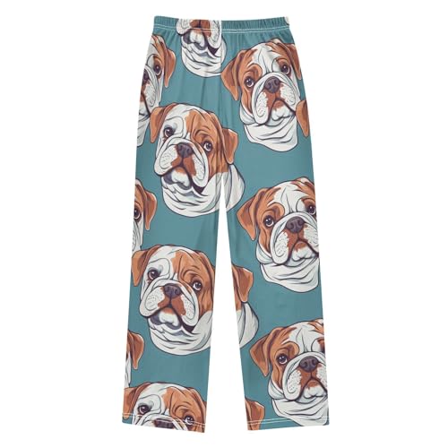 Bulldog Boys Pants Boys Athletic Pants Long Pant for Boywith Pockets Wide-Leg Size 6-14Y2
