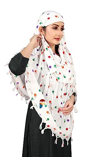 Image of Cotton Innovative Stylish Printed Pattern Fancy Scarf With Sun Protection Cover Face Cotton Driving Scarf for Women and Girls