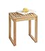 WENKO Taburete Norway - taburete baño, Madera de nogal, 40 x 46 x 30 cm, Nogal