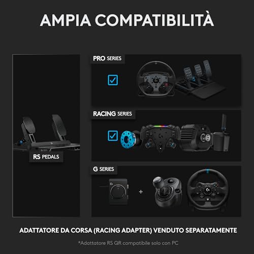 RS Pedals – Pedali per simulazioni di corse con freno con cella di carico da 75 kg, posizioni dei pedali regolabili, design modulare, robusto telaio in acciaio estensibile - Nero - Controller - Immagine 5