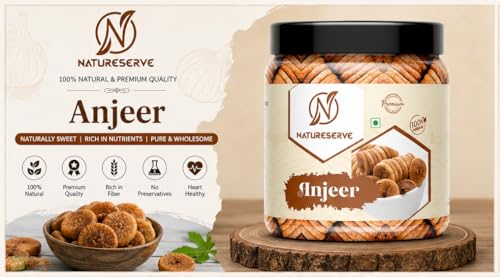 Image of NATURESERVE Afghani Anjeer Dry Fruits No Preservatives and Chemicals & Gluten-Free Rich Source of Fibre Calcium & Iron Low in Calories and Fat Free 100gm
