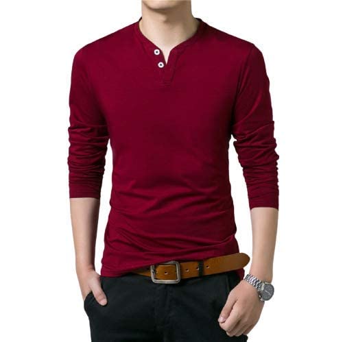 attitude start of fashion Henely Full Sleeves T-Shirt (Maroon)-picture-50