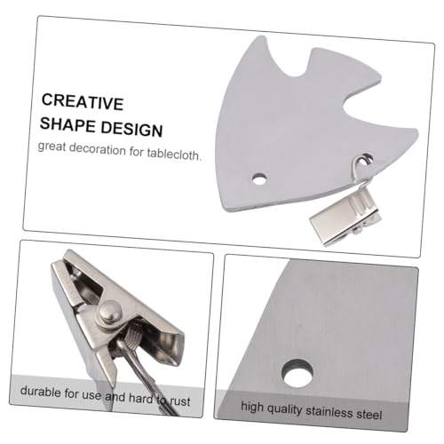 GRIRIW Elegant Stainless Steel Tablecloth Pendants Windproof Holders for Outdoor Tables for Picnics Camping