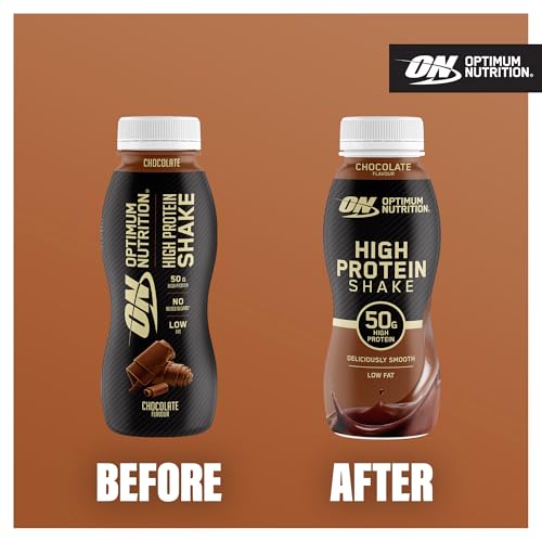ON High Protein Shake Bottles, Ready To Drink Healthy Snacks, No added sugars, low fat, Post Workout Snack for Men and Women, Chocolate Flavour, 12x500ml, Packaging may vary - Image 3