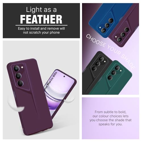 Image of WOW IMAGINE Slim Back Cover for Realme 14x 5G | Realme Narzo 80x | Realme P3x | Blade Series Thin Case | Camera Protection | Soft Matte Silicone Flexible Mobile Case - Purple