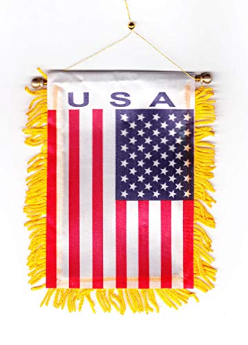 USA - Fringed Window Hanging Flag