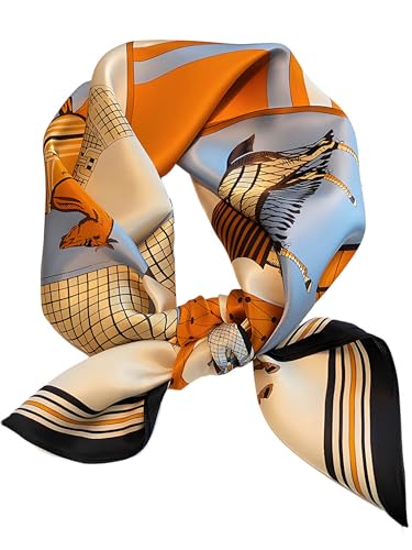 Onllh 100% Mulberry Silk Scarf for Women Hair Lightweight Square Neckerchief Wrap For Head Scarves 21 -25