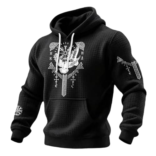 Sudadera con capucha hombre informal con estampado gráfico y aislamiento térmico ligero