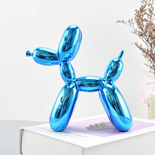 Tsctba Liphontcta 7 X 6.5 X 3 Inches Weight 1.2 Lbs Balloon Dog Metallic Finish Animal Art Sculpture Statue Abstract Fashion Resin Craft Art For Statue Home Decoration (Blue) #TOP10