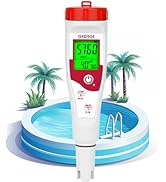 GIDIGI Pool Salt Tester pH Meter New Update Digital pH Tester Salinity Meter with Multiple Parame...