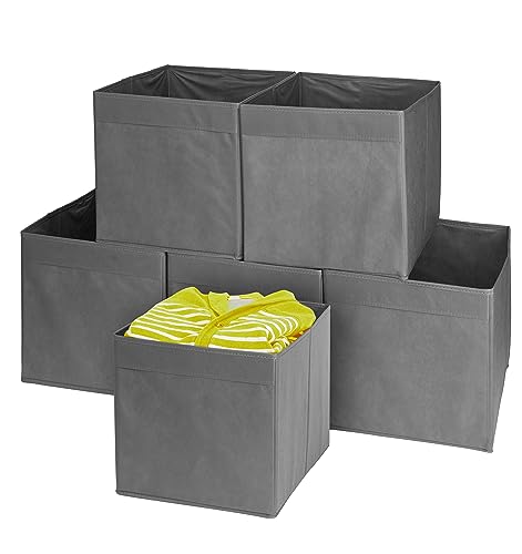 MATANA 6er-Set Faltbare Stoff-Aufbewahrungsboxen 33x33x37cm - Vielseitige...