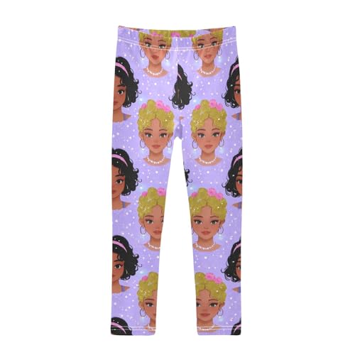 ALAZA Girls' Leggings Children's Yoga Pants Skinny Printed Dance African Woman 1 Comfortable 4T