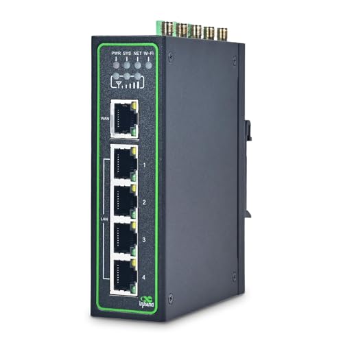 Image of InHand Networks IR315, Industrial IoT 4G LTE VPN Router, 300Mbps Cellular + Wi-Fi, Dual SIM Slots,5 Ethernet Port, Din-Rail Mounted, Support AT&T, T-Mobile & Verizon (LTE CAT 6 & Serial Port & GNSS)