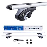 DGH System Kompletter Aluminium-Dachträger Easy Line Basic Plus 120 cm für Volkswagen VW Golf VII Variant Kombi ab 2013 mit offener Dachreling, abschließbar, Nutzlast 90 kg